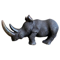 Large Carved Stone Rhino Sculpture
