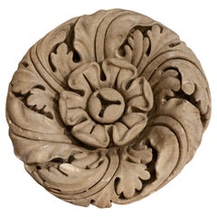 Antique Large carved stone rosette - 18th century
