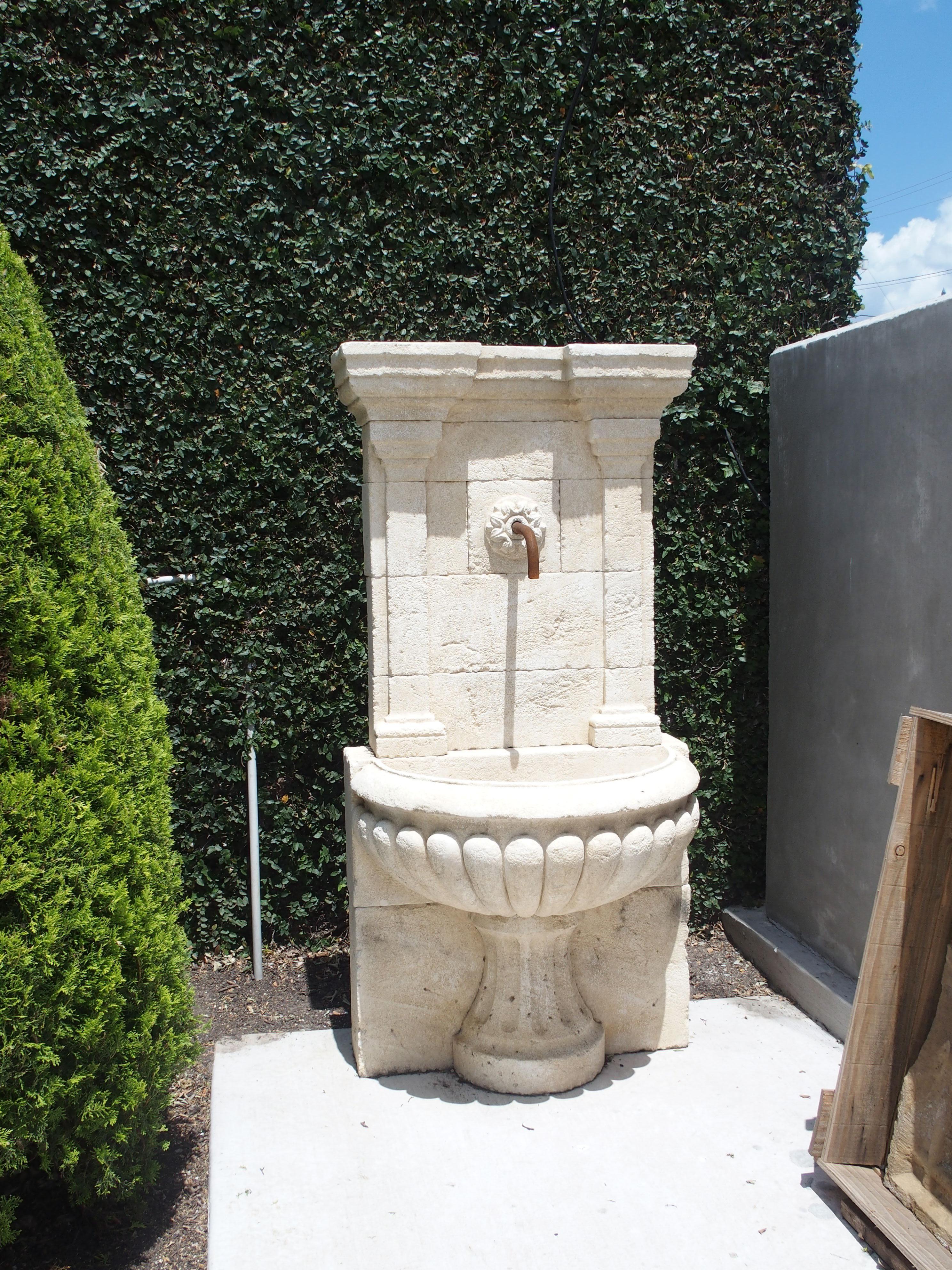 Large Carved Stone Wall Fountain from France 7