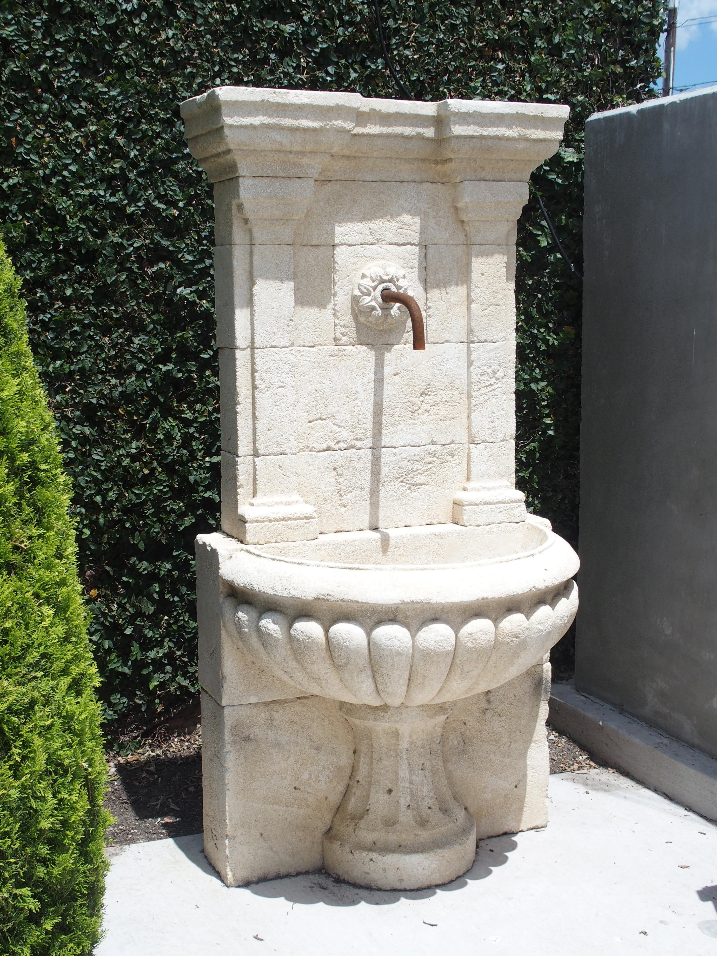 Large Carved Stone Wall Fountain from France 8