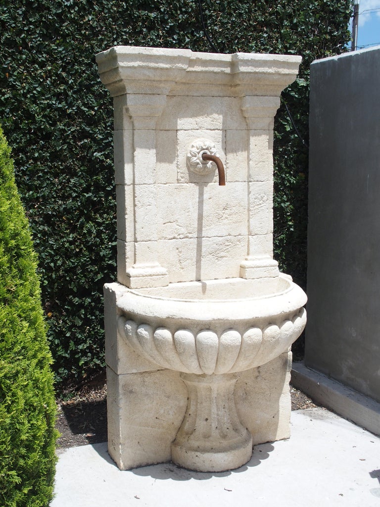 Large Carved Stone Wall Fountain from France at 1stDibs