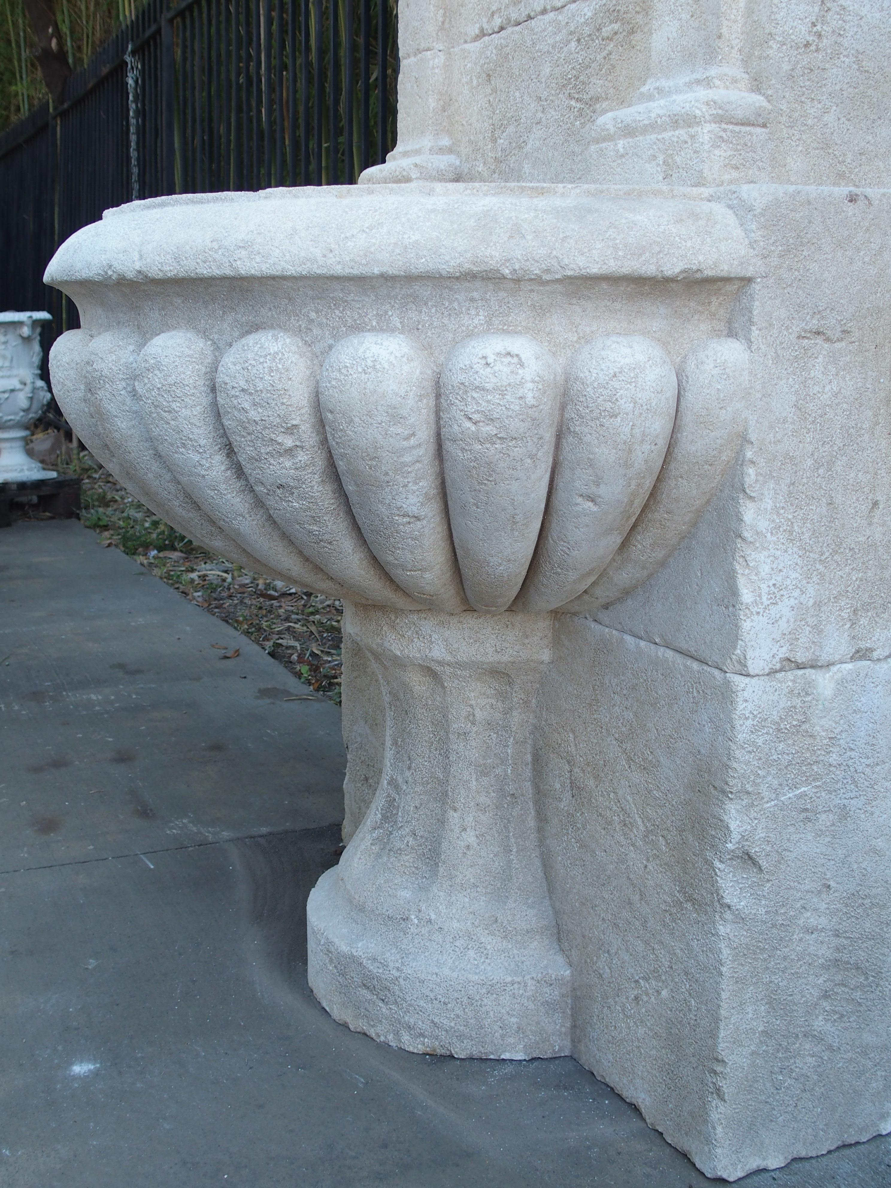 Large Carved Stone Wall Fountain from France In Good Condition In Dallas, TX