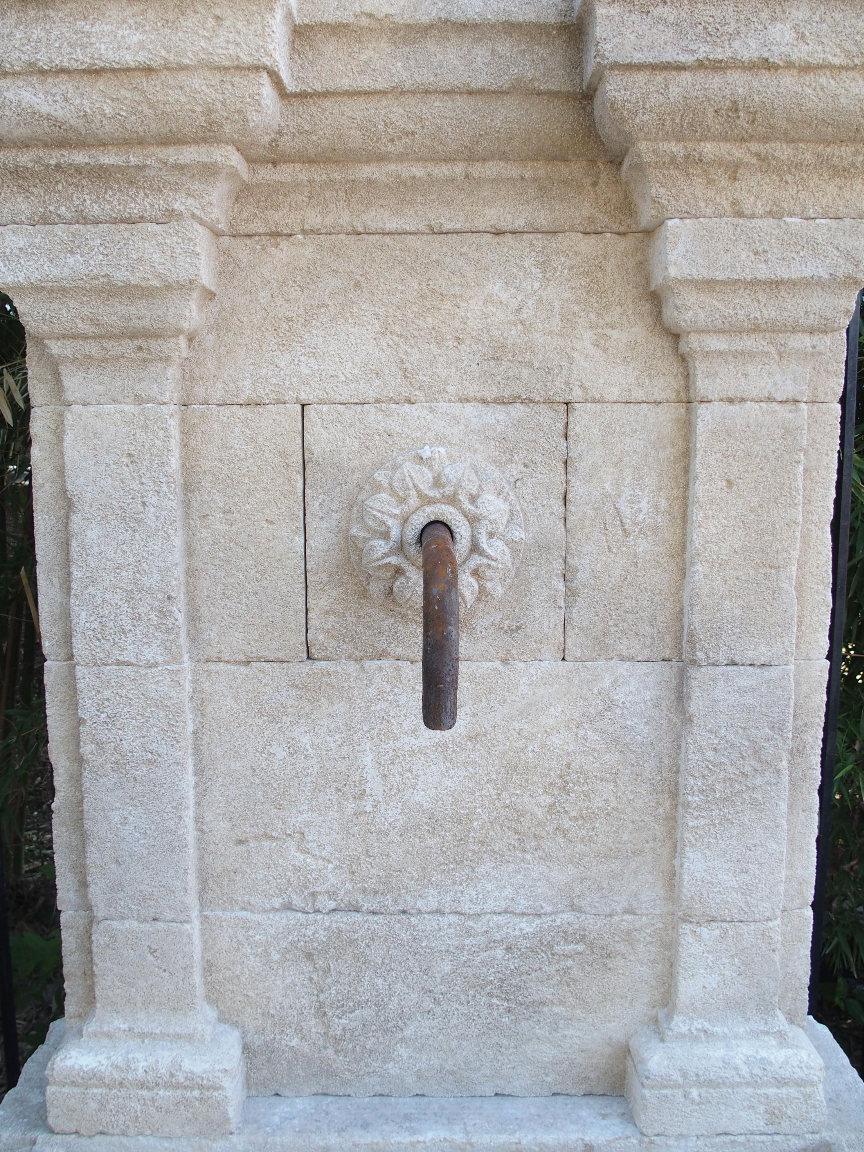 Large Carved Stone Wall Fountain from France 1