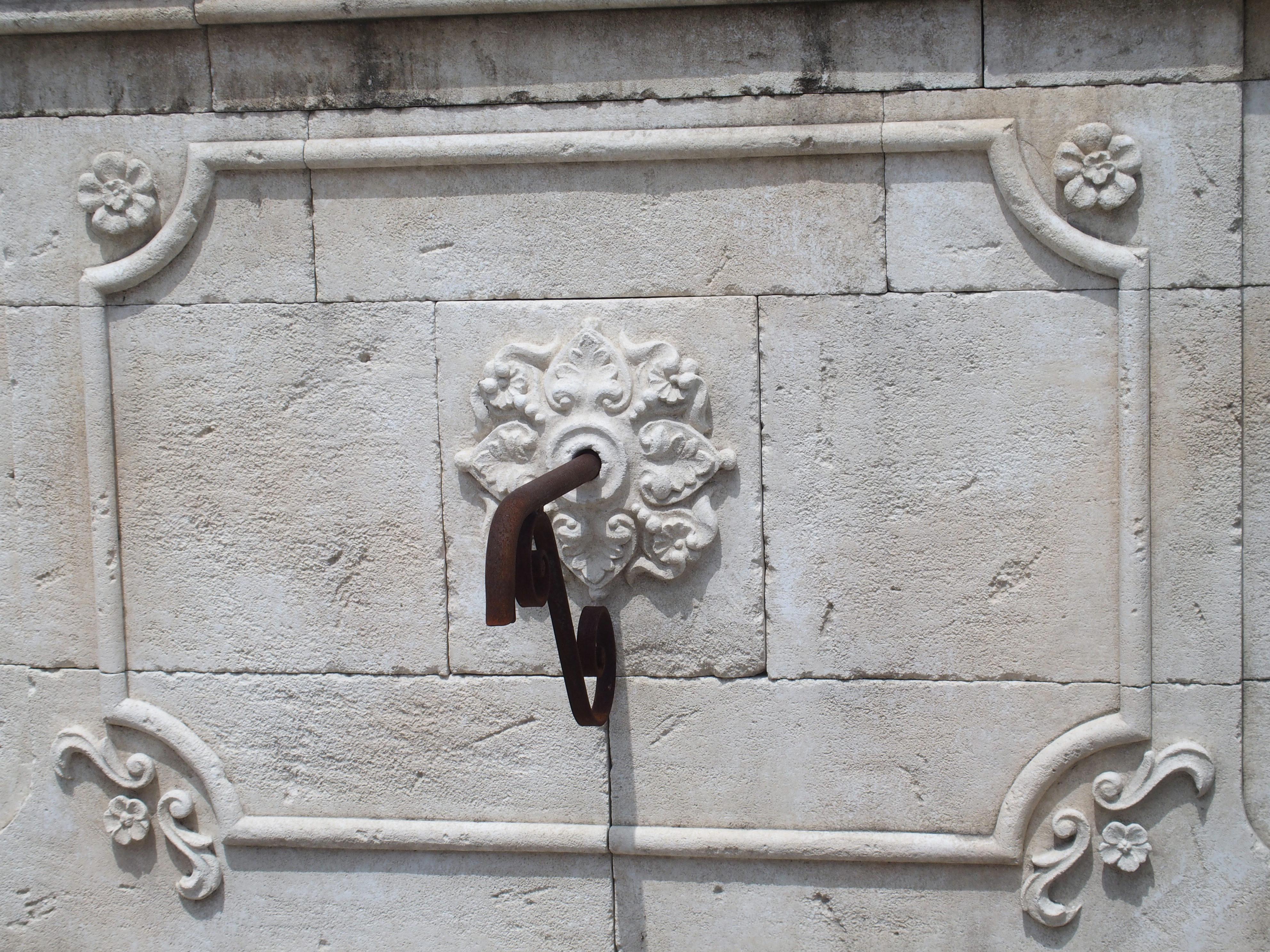 Large Carved Stone Wall Fountain from the South of France 5