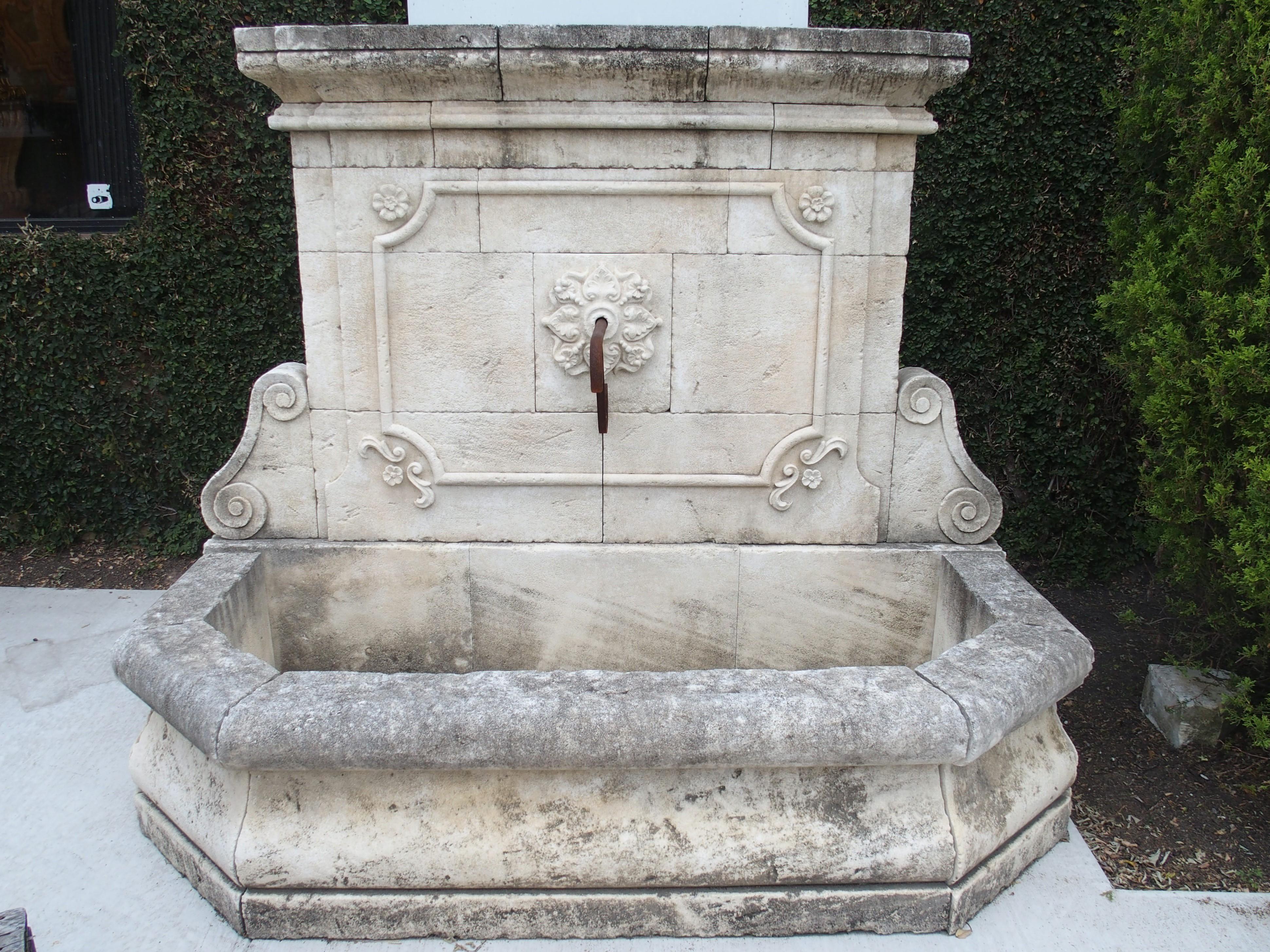 Large Carved Stone Wall Fountain from the South of France 6