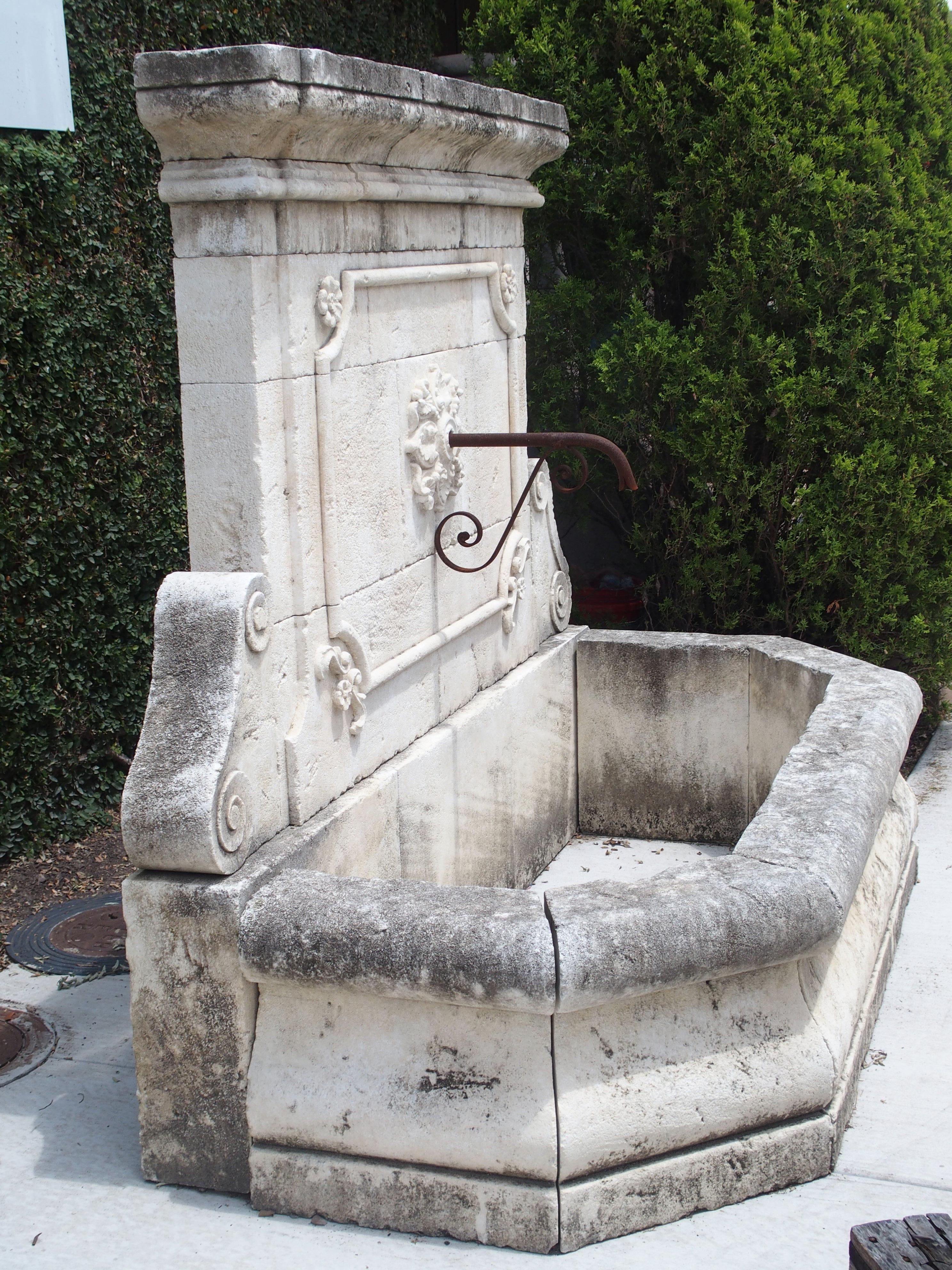 Large Carved Stone Wall Fountain from the South of France 8