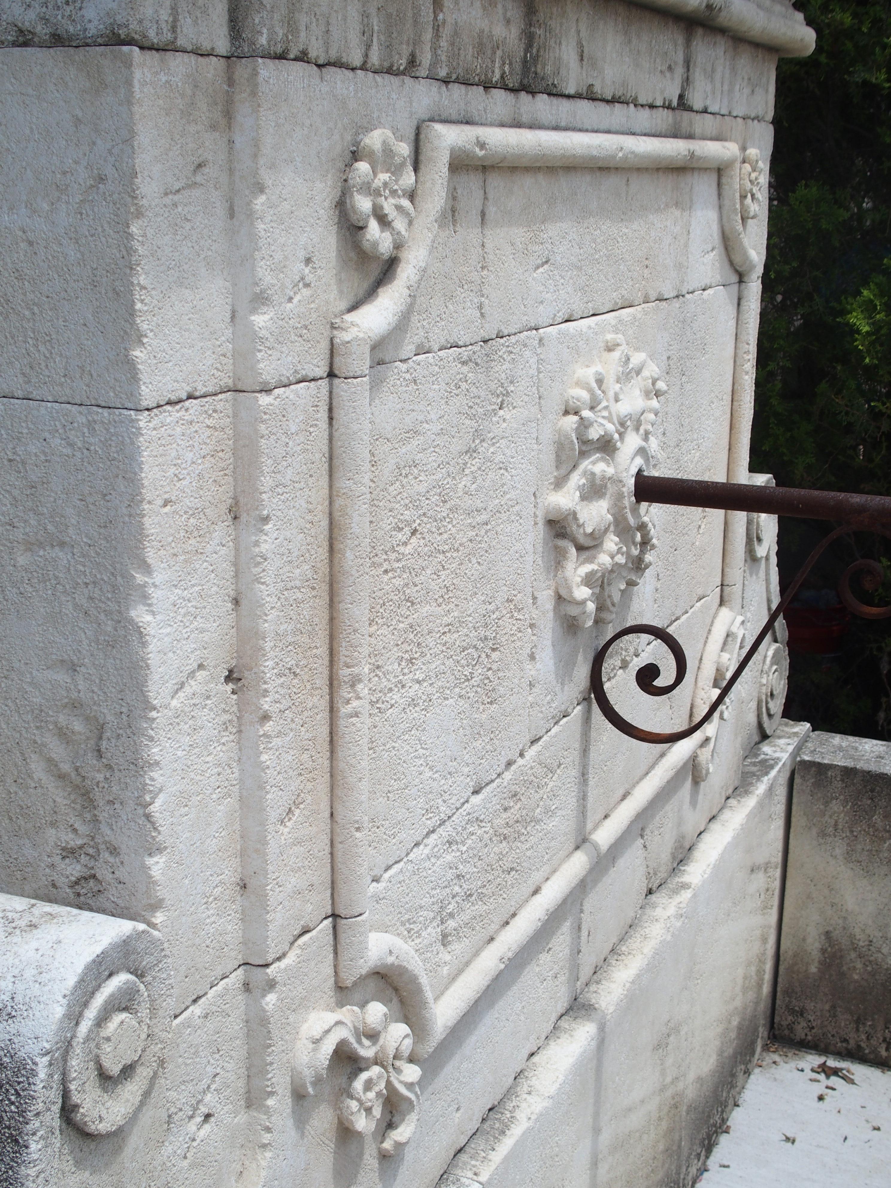Large Carved Stone Wall Fountain from the South of France 9