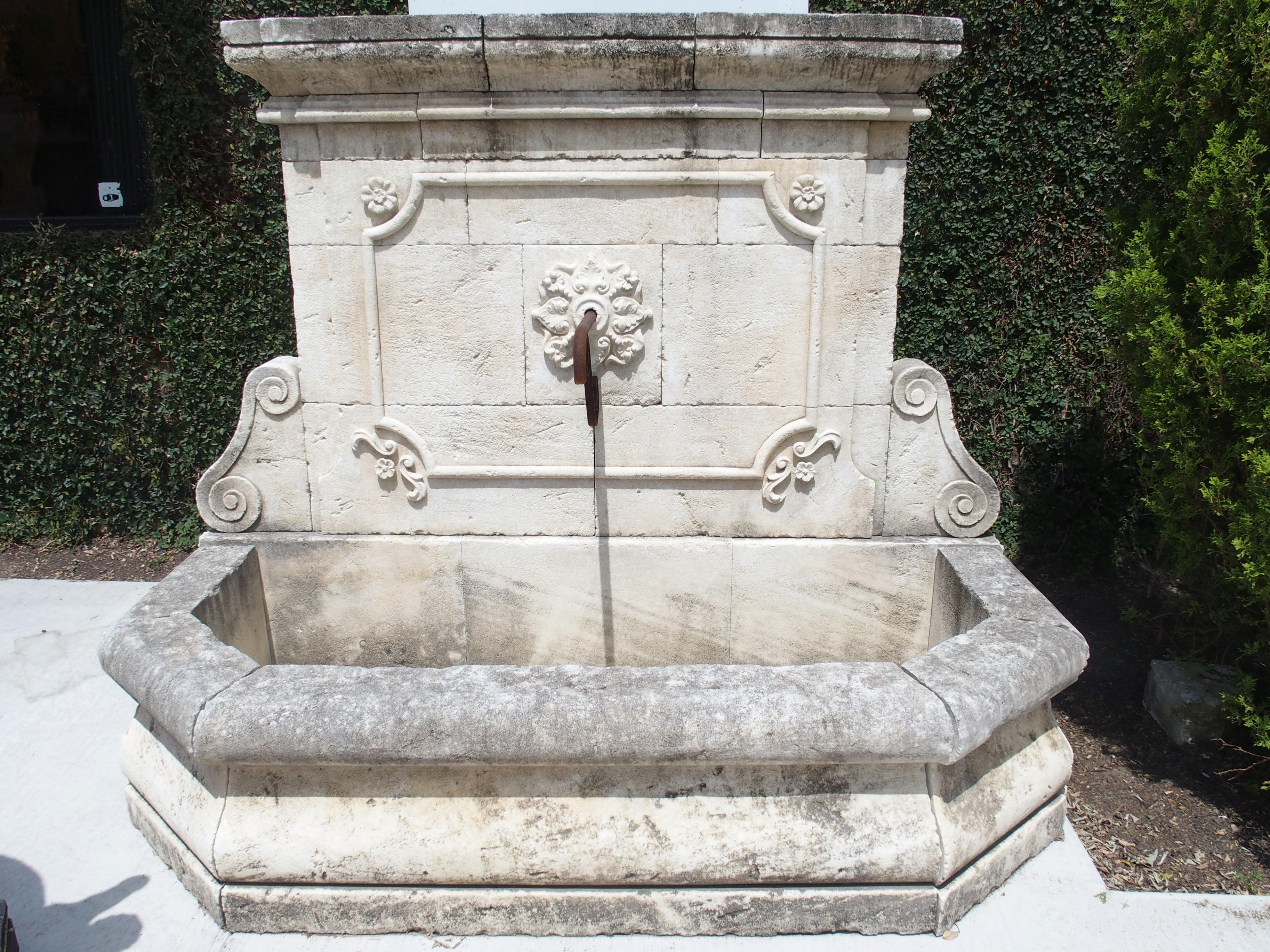 Large Carved Stone Wall Fountain from the South of France 11