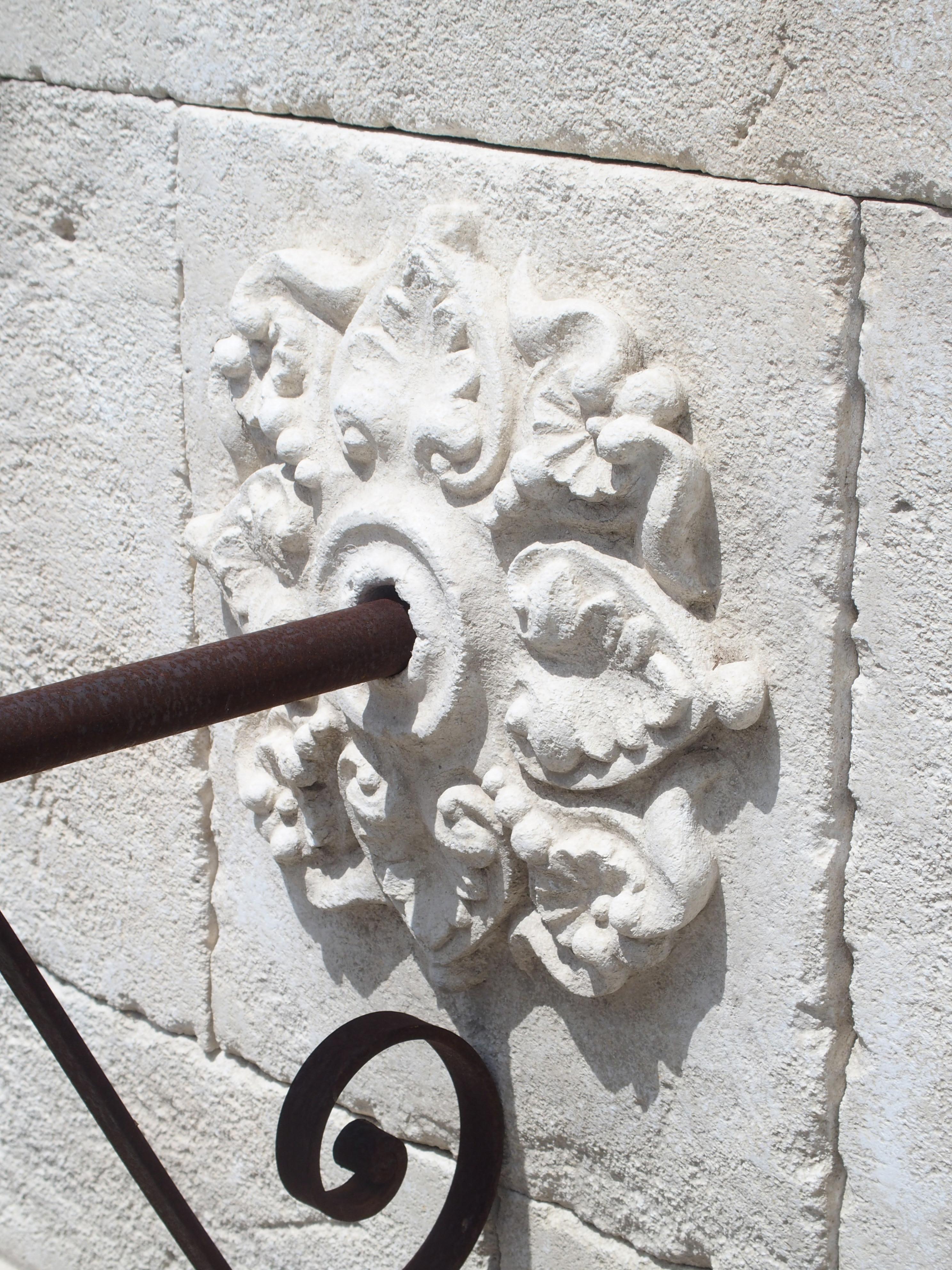 Large Carved Stone Wall Fountain from the South of France 2