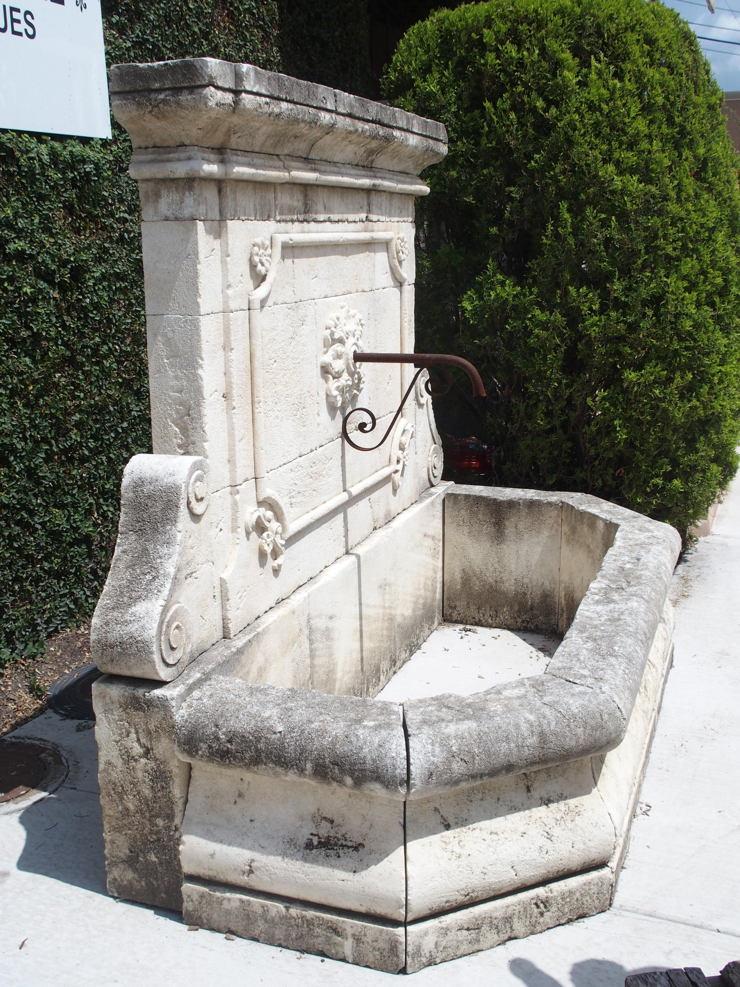 Large Carved Stone Wall Fountain from the South of France 3