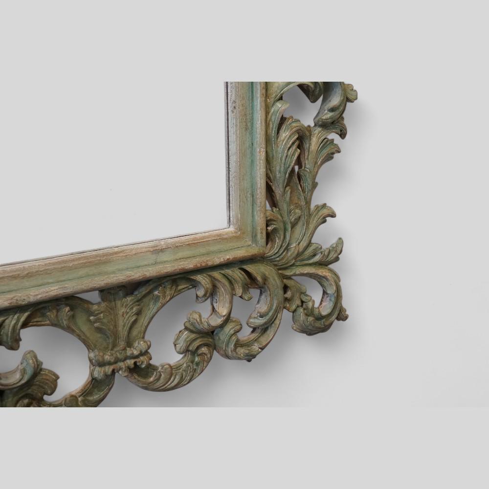 Rococo Large carved teak Florentine mirror For Sale