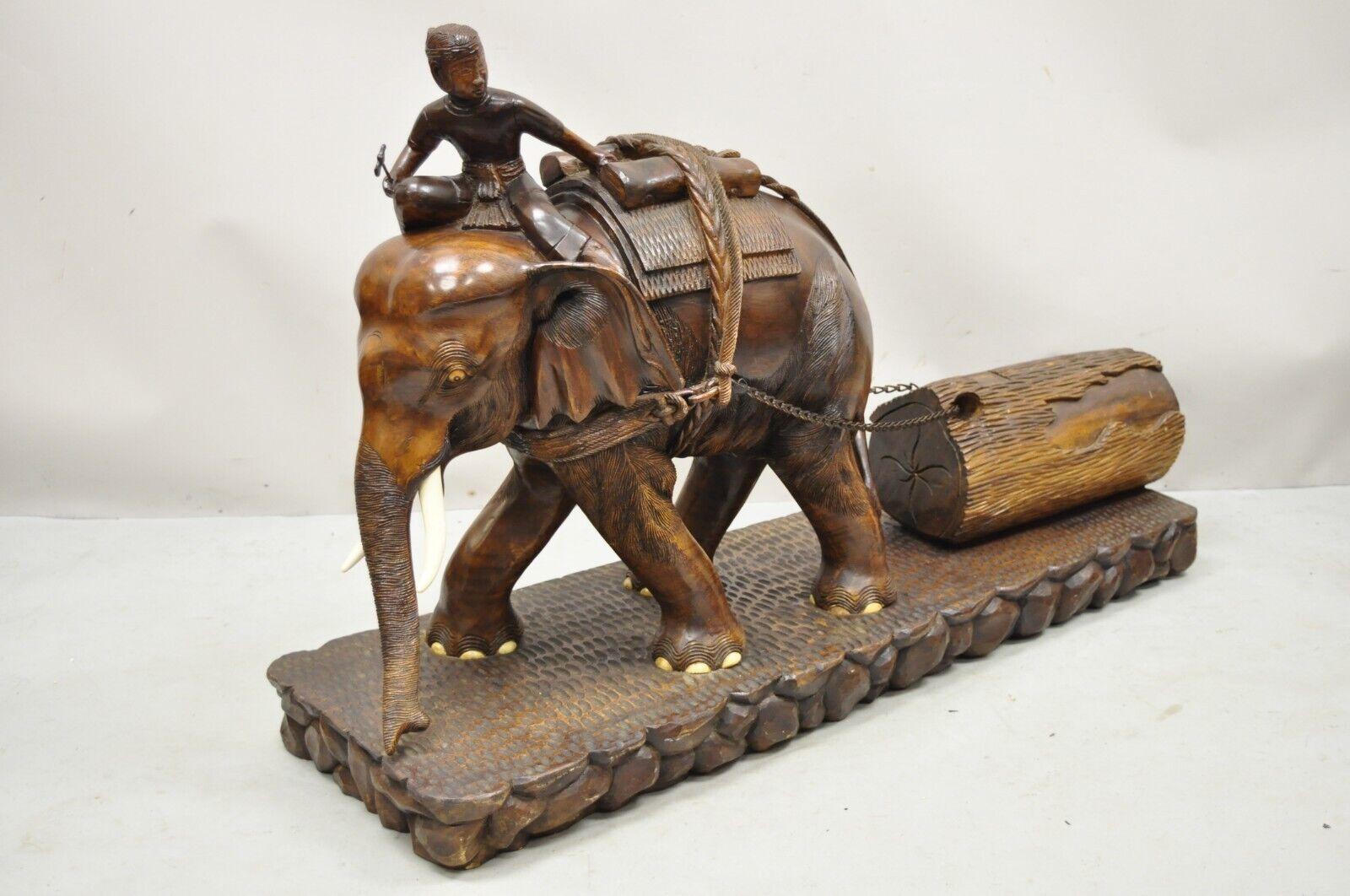 large carved wooden elephant