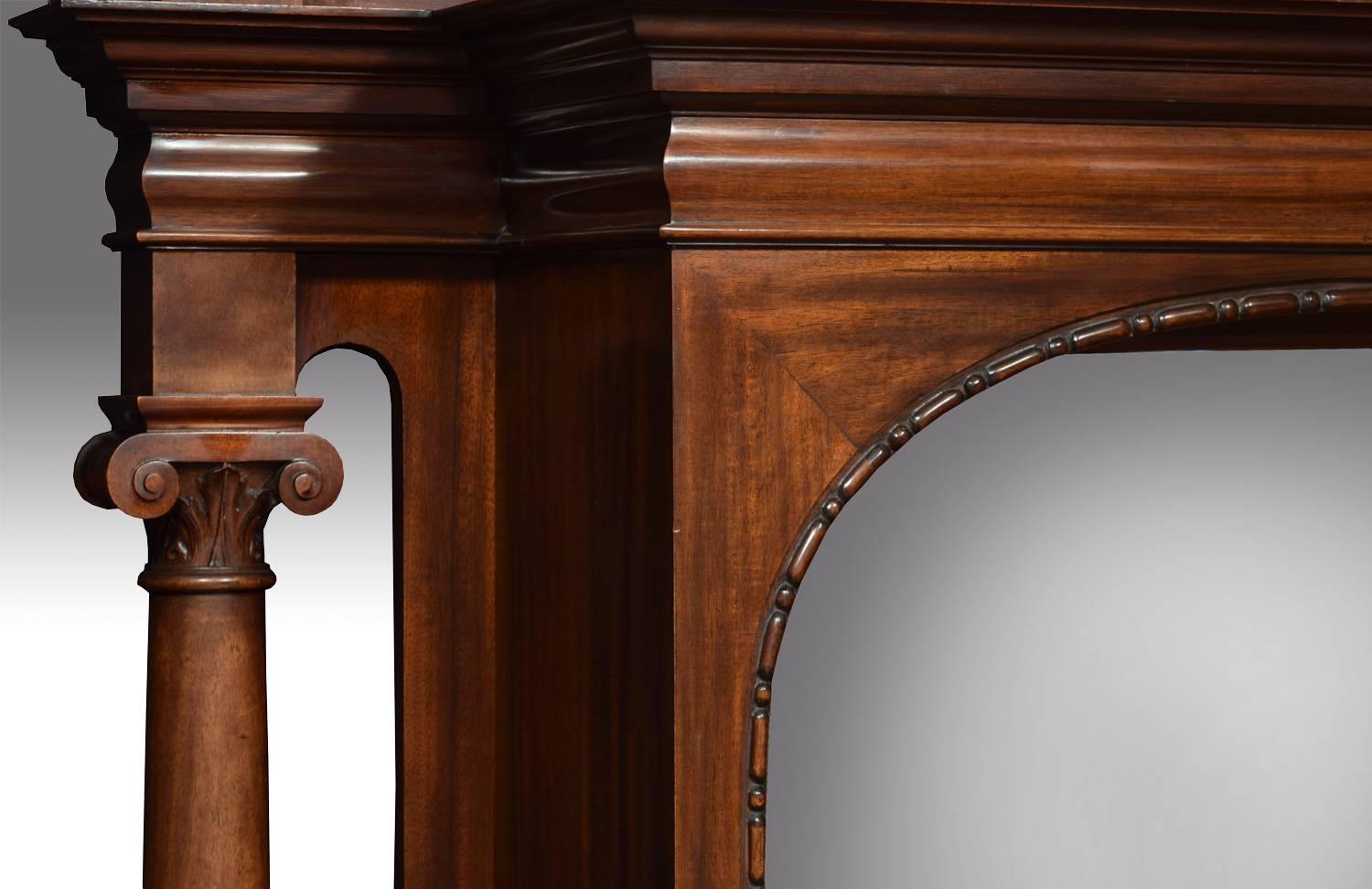 19th Century Large Carved Walnut Mirrored Back Sideboard For Sale