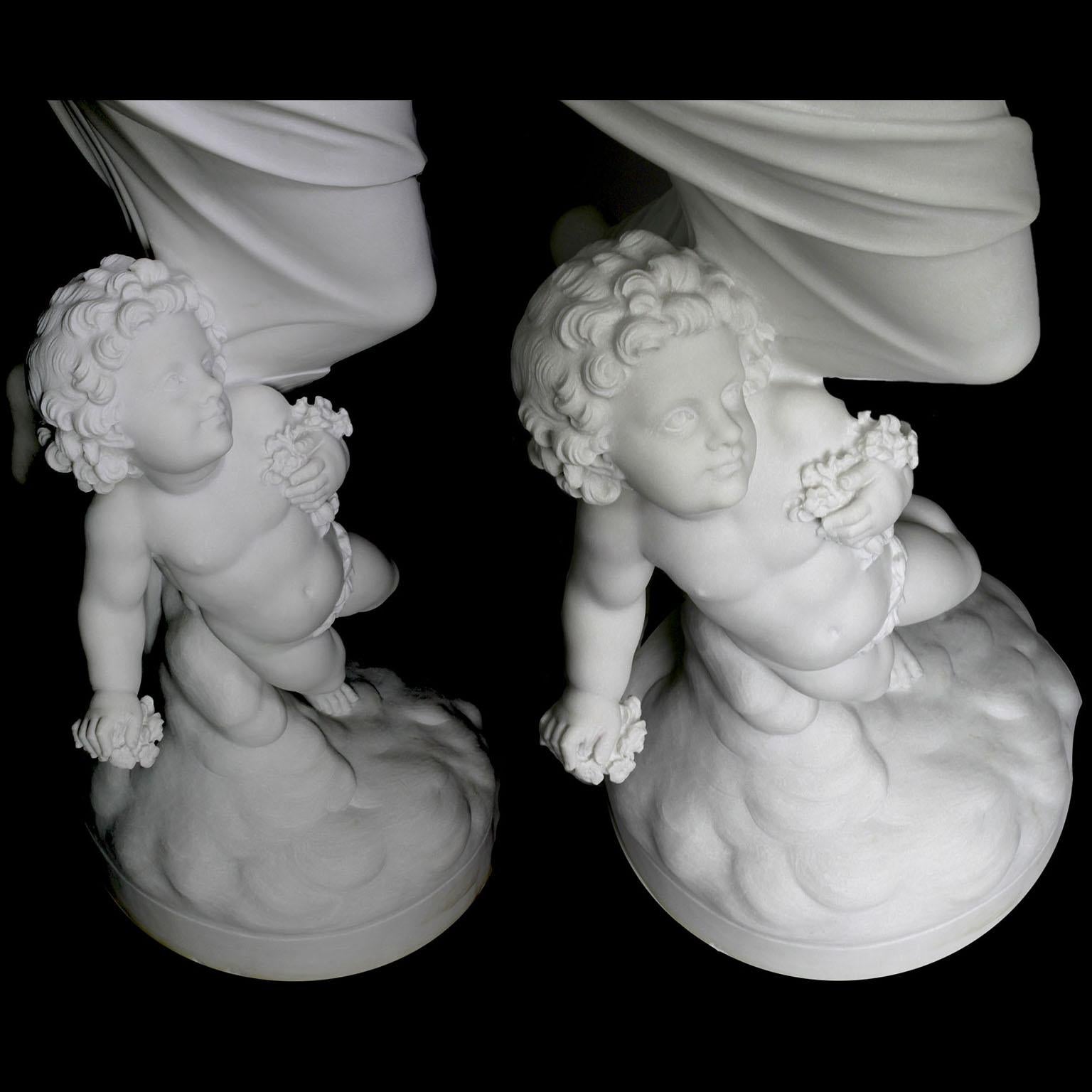 Large Carved White Marble Sculpture of 