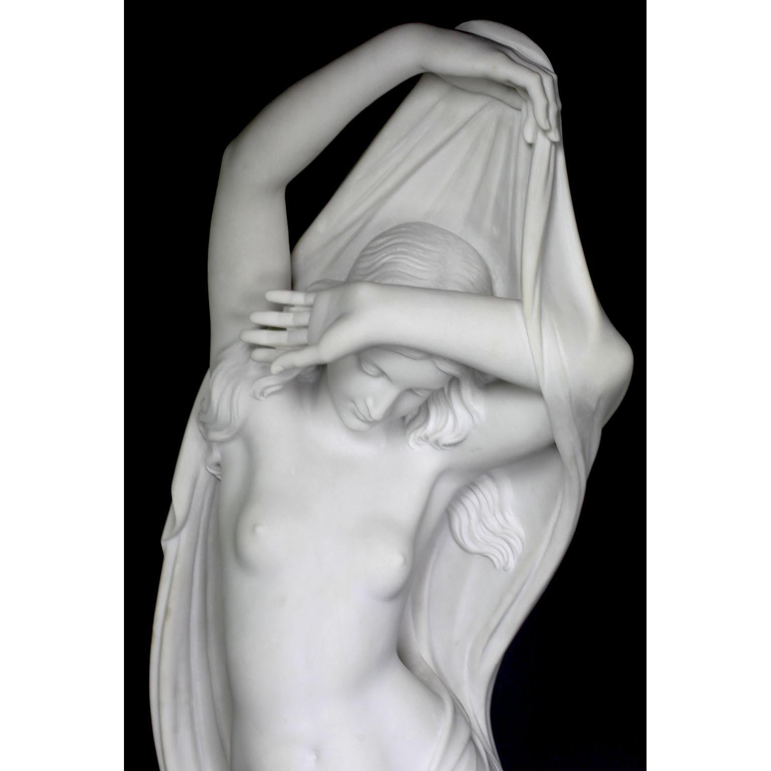 20th Century Large Carved White Marble Sculpture of 