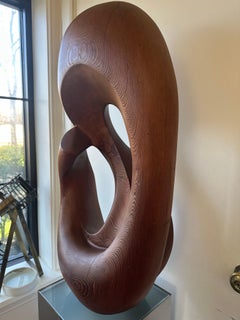 Large Carved Wood Abstract Sculpture