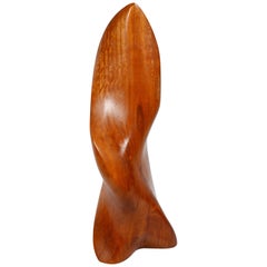 Large Carved Wood Abstract Tabletop Sculpture