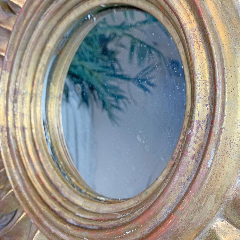 Large Carved Wood and Gilt Gesso Sunburst Mirror 1920’s For Sale at 1stDibs