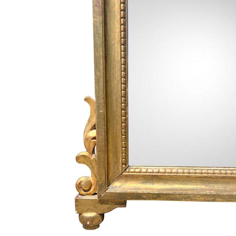 20th Century Large Carved Wood Antique Gilt Sheaf of Wheat and Moon Wall Mirror - Italy