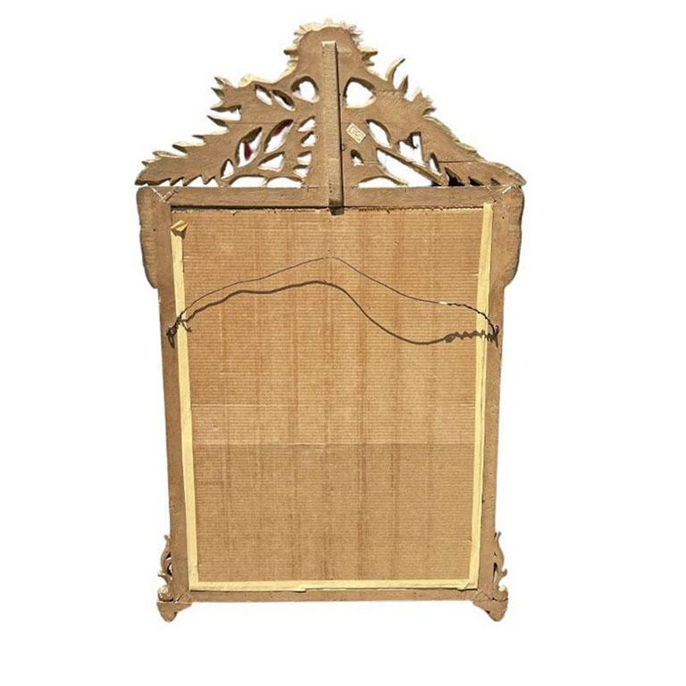 Large Carved Wood Antique Gilt Sheaf of Wheat and Moon Wall Mirror - Italy 2