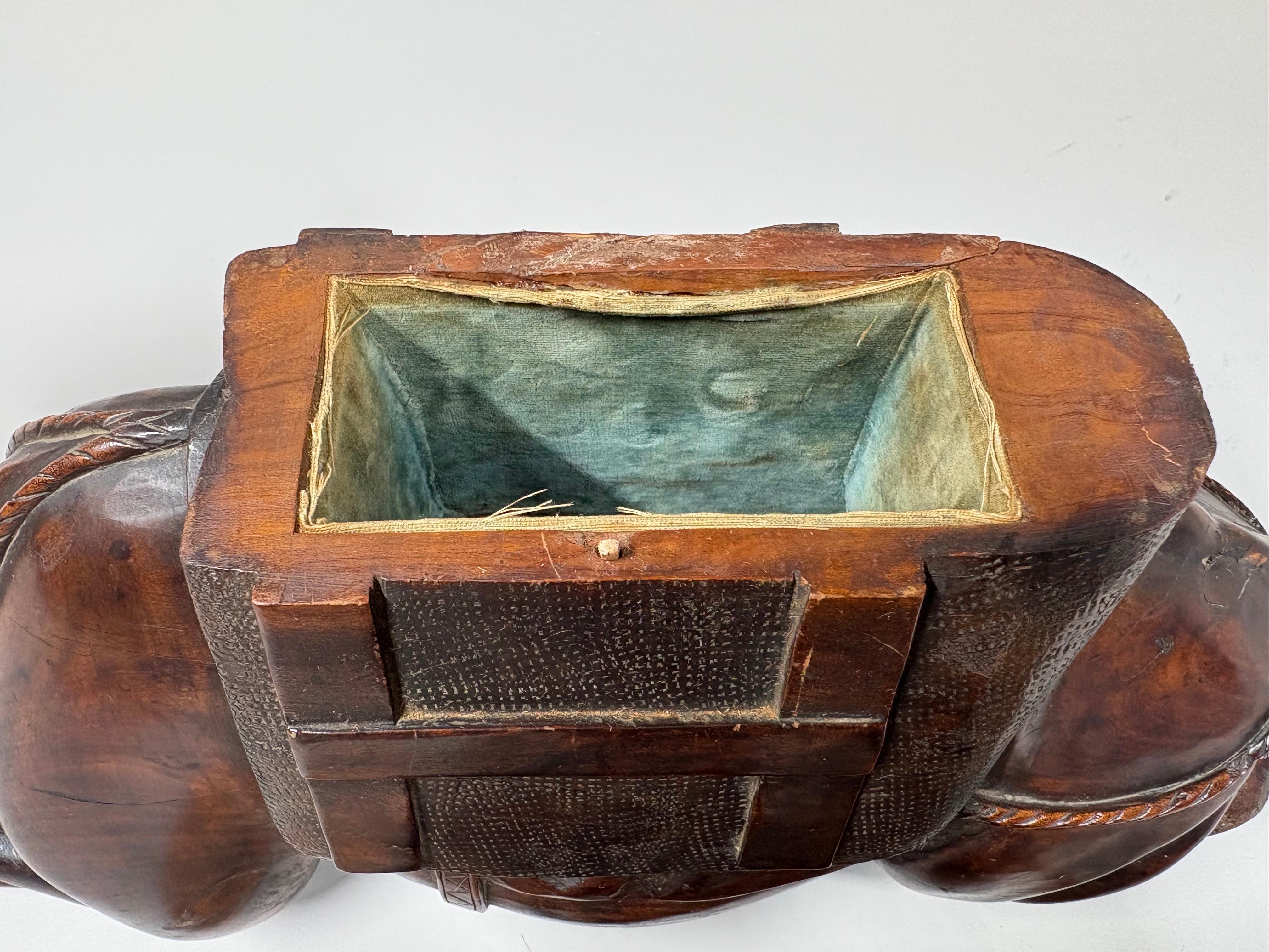 Fruitwood Large carved wood Austrian novelty box in the form of a Camel, circa 1910 For Sale