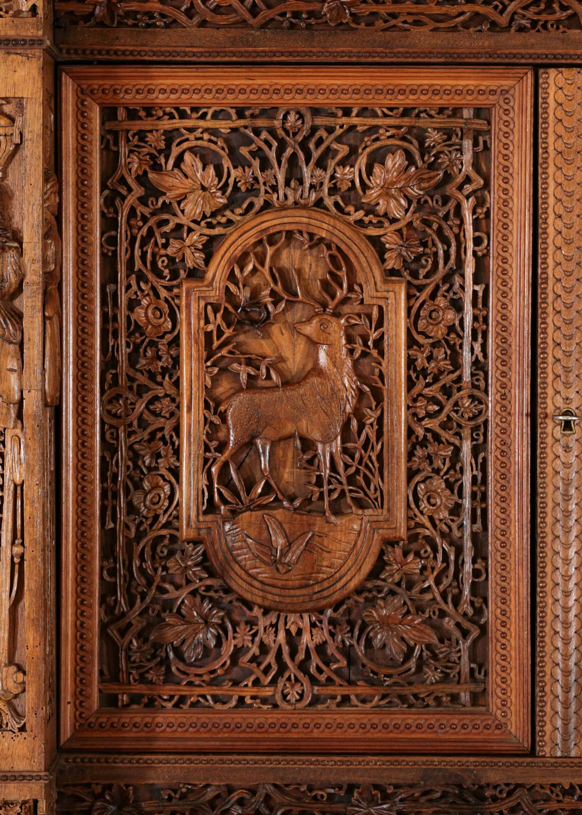 Large Carved Wood Cabinet 