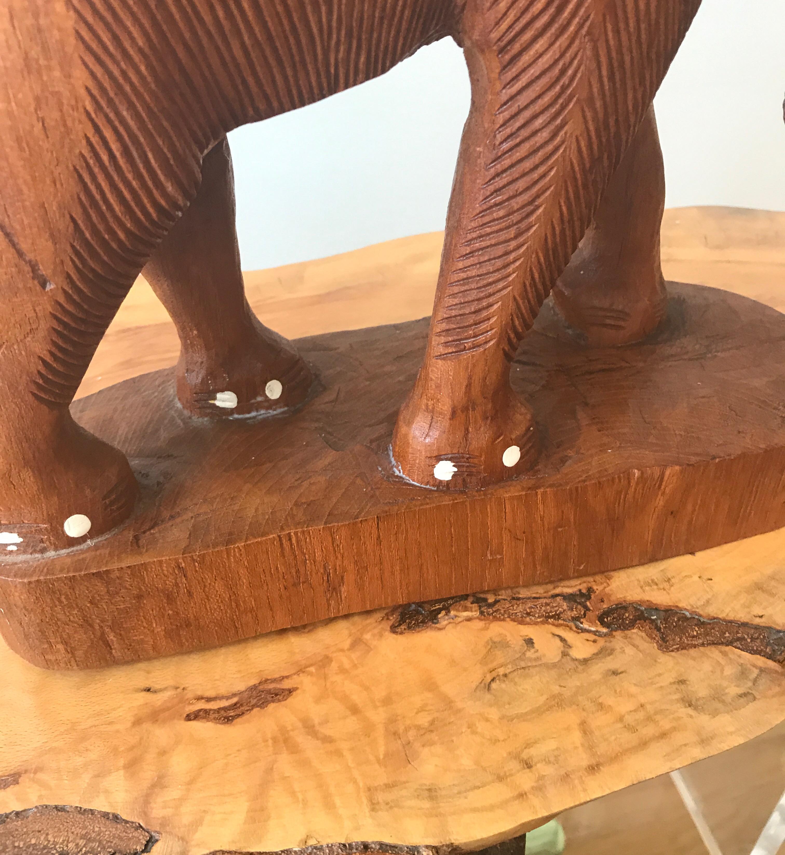 Large Carved Wood Elephant Sculpture For Sale 3