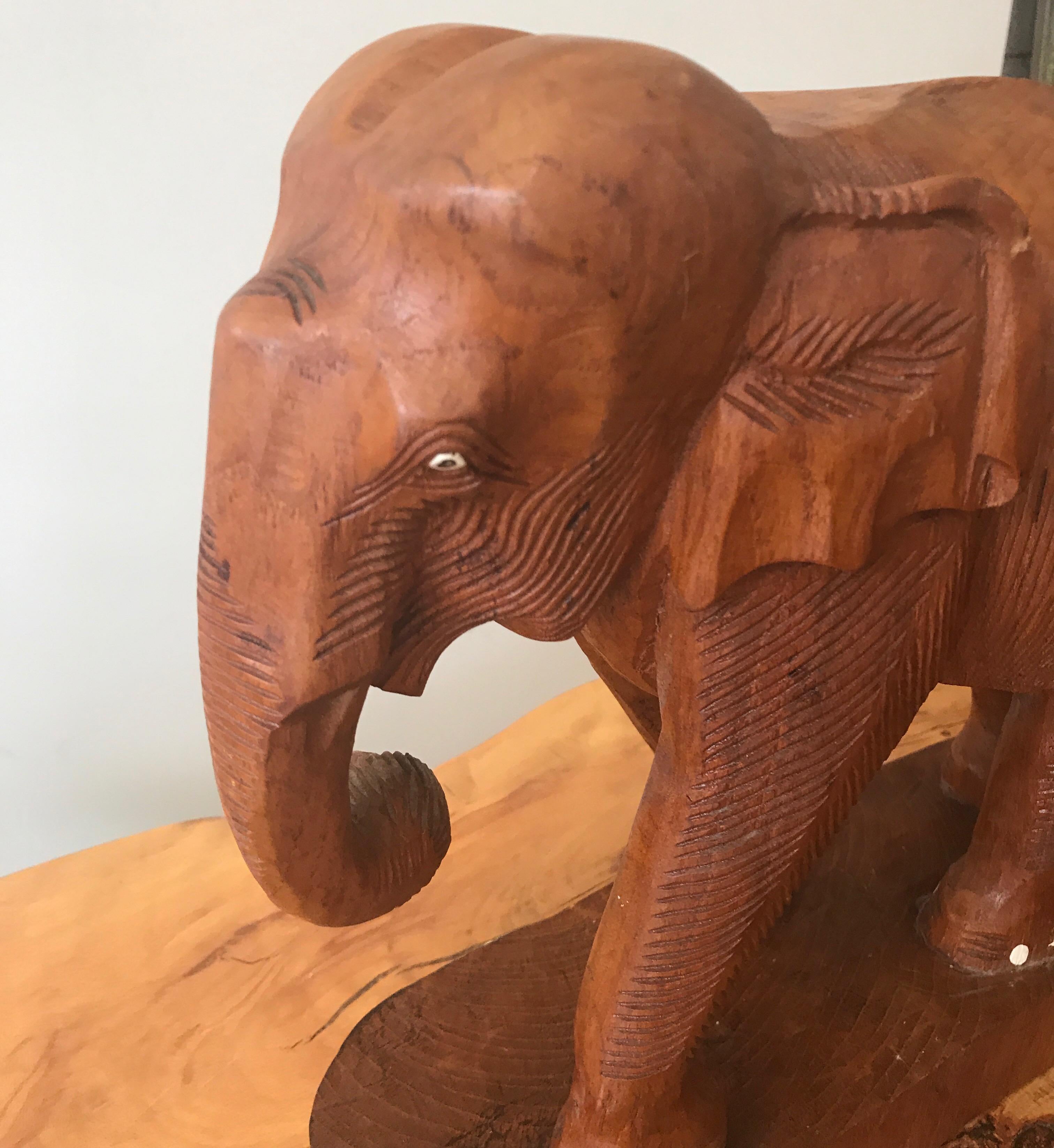 large wooden elephant