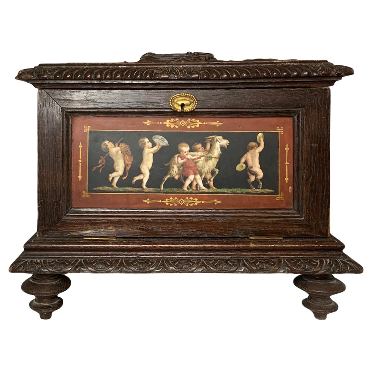 Painted Wood Marriage Box at 1stDibs