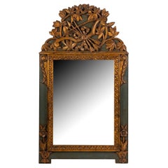 Grand miroir en Wood Wood sculpté, style Louis XVI, fin du 19ème siècle