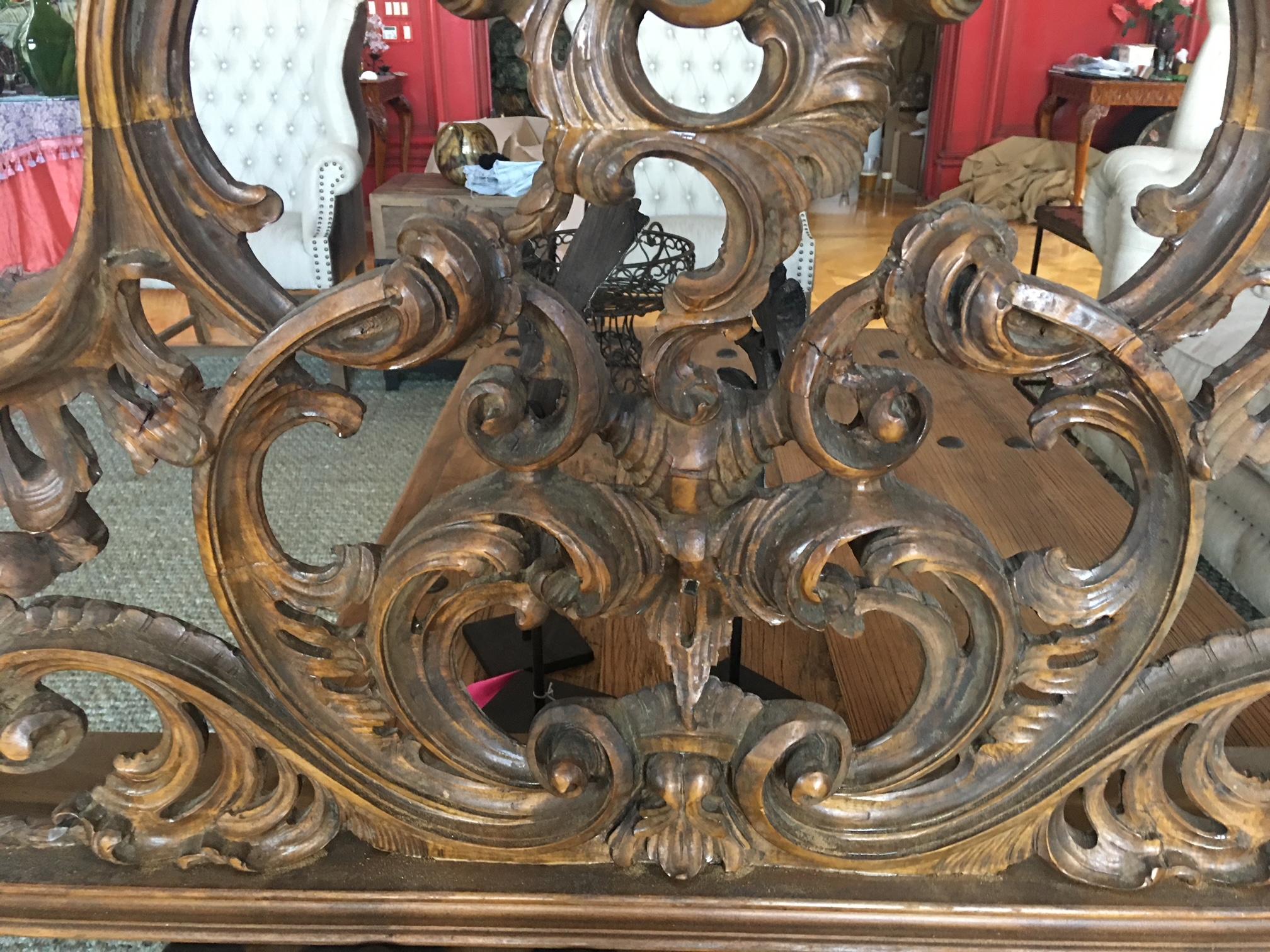 American Large Carved Wood over Door, Headboard, or Decorative Item, 20th Century