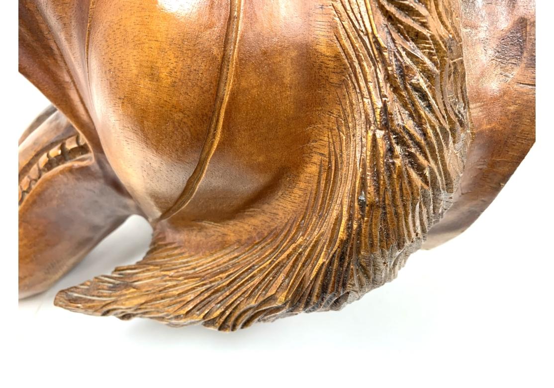 Large Carved Wood Wall Mounted Tiger Head For Sale 3