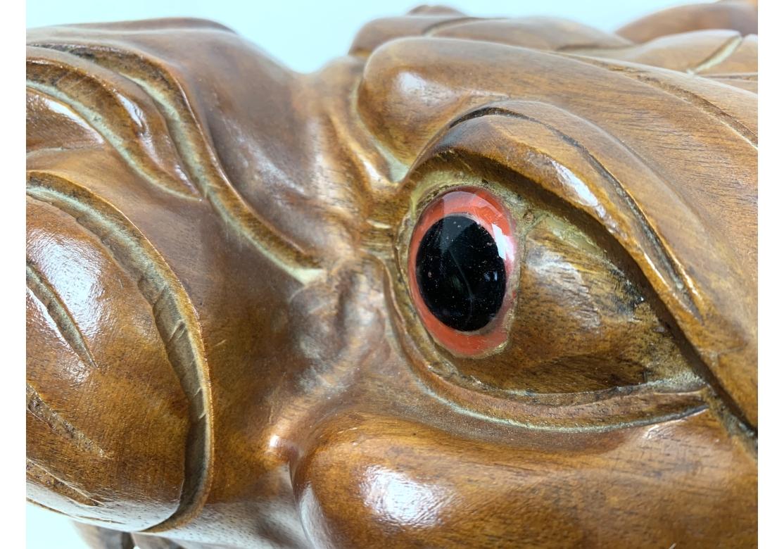 Large Carved Wood Wall Mounted Tiger Head For Sale 4