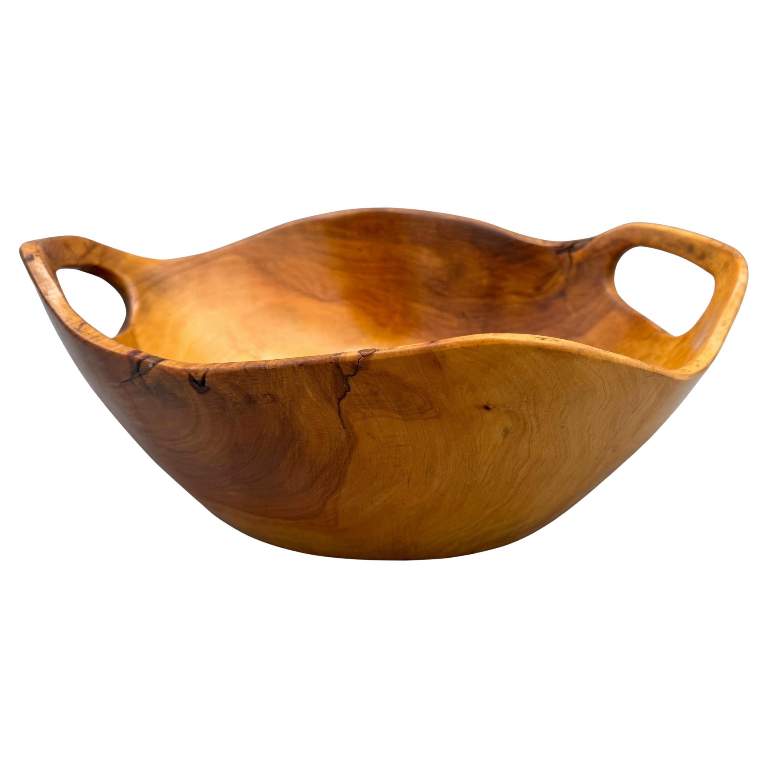 Large carved wooden basket, France, circa 1950