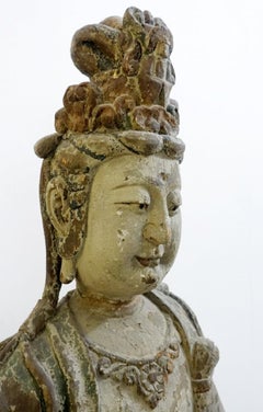 Großer geschnitzter Buddha aus Holz