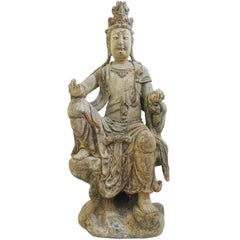 Large Carved Wooden Buddha