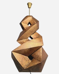 Large carved wooden lamp base, Ed. Christopher Guy, Java, Indonesia, circa 2000