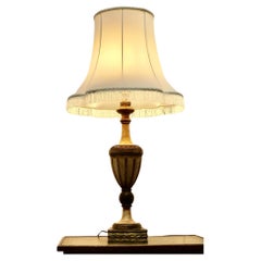 Vintage Large Carved Wooden Table Lamp  This is a great statement piece 