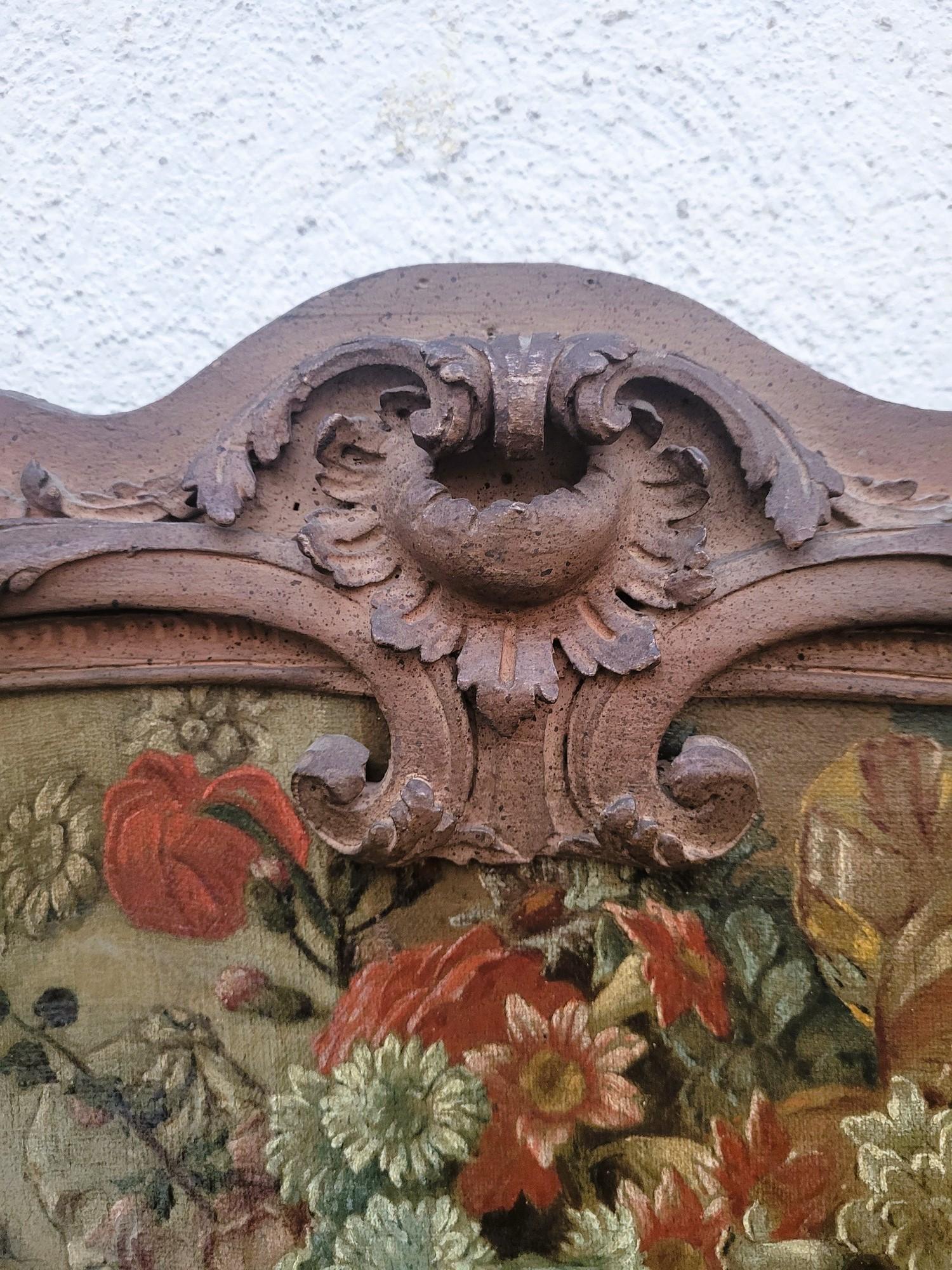 Large Carved Wooden Trumeau With Still Life With Birds, 19th Century 3