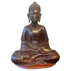 Large Carved Wooden Vietnamese Buddha