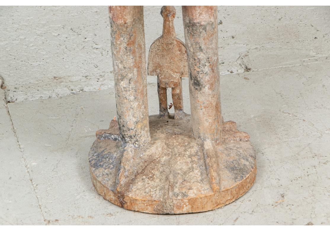 Large Carving Of An African Hornbill And Young For Sale 3