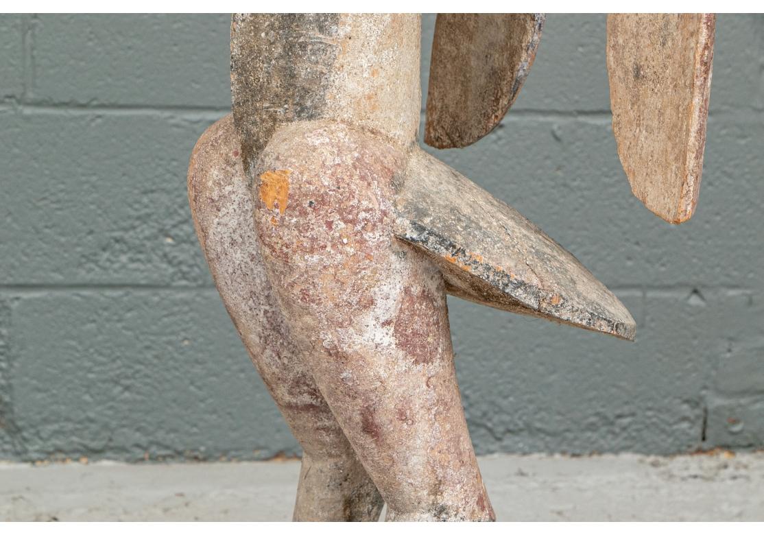 Wood Large Carving Of An African Hornbill And Young For Sale