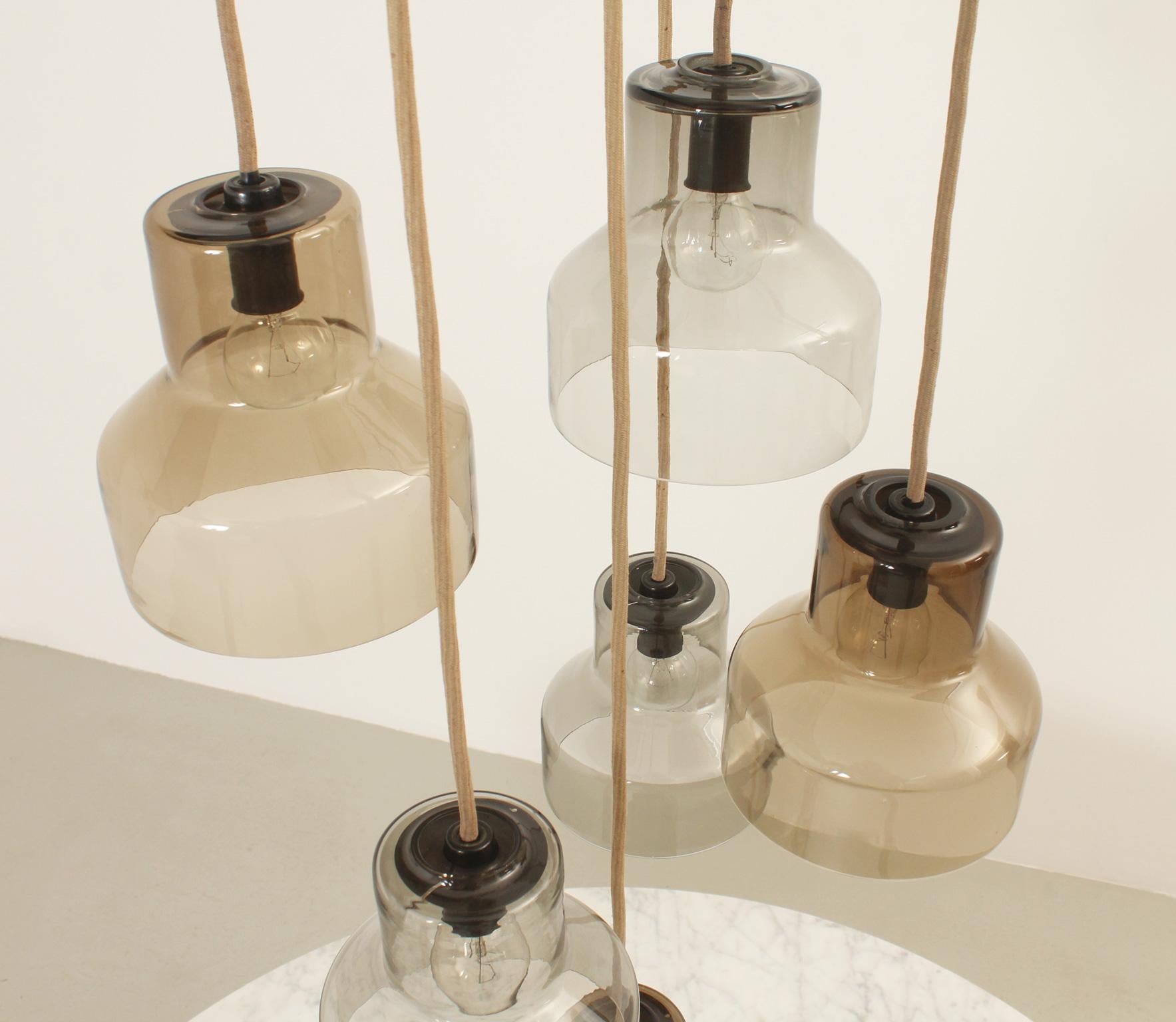 Grande lampada da soffitto a cascata di Peters Pelzel per Vistosi, Italia, 1962 in vendita 5