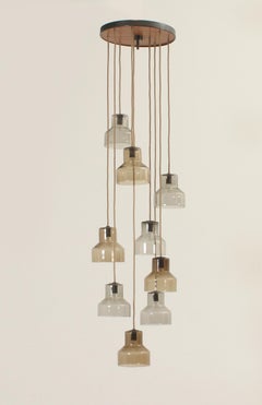 Large Cascade Ceiling Lamp by Peter Pelzel for Vistosi, Italy, 1962