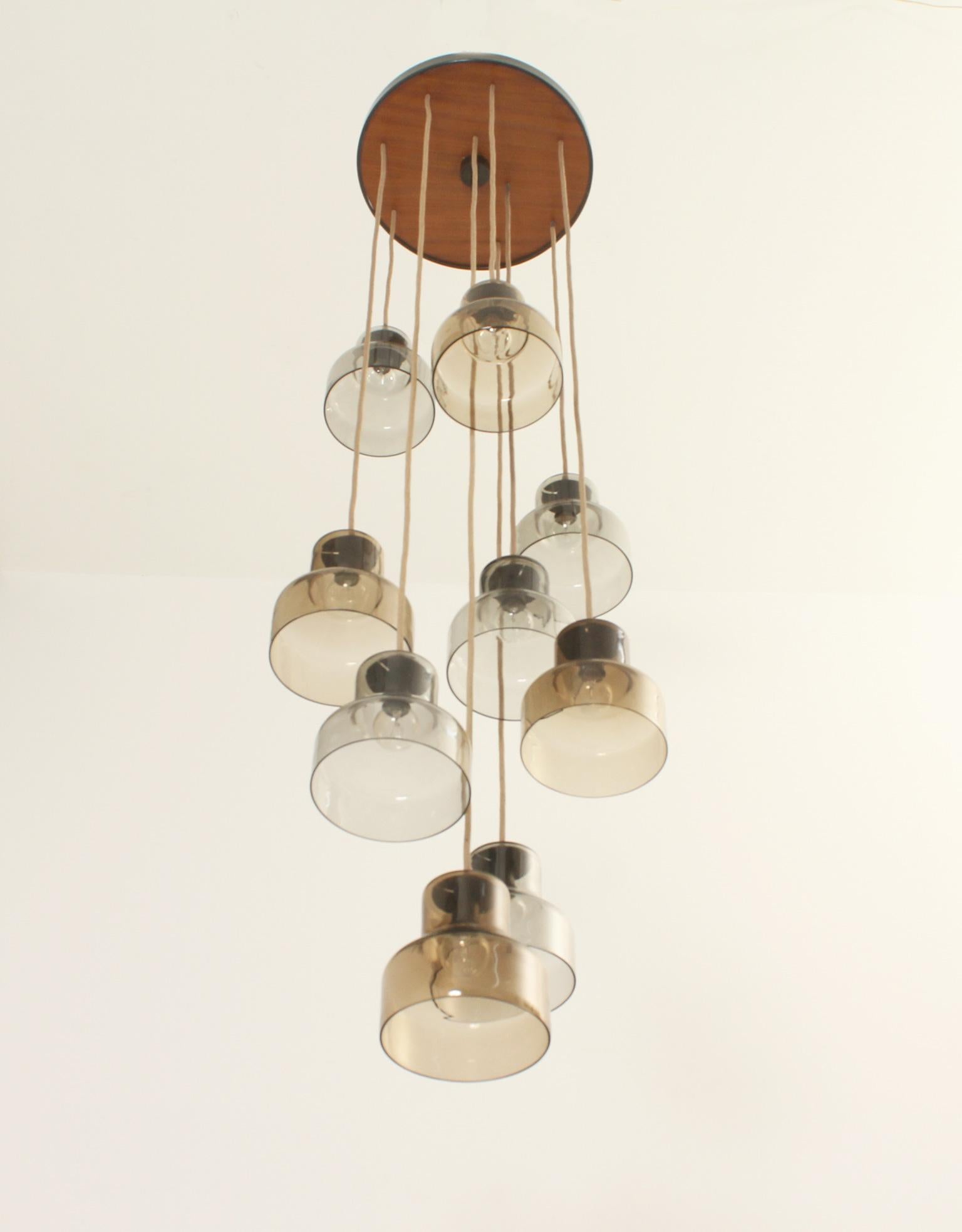 Large Cascade Ceiling Lamp by Peter Pelzel for Vistosi, Italy, 1962 For Sale 1