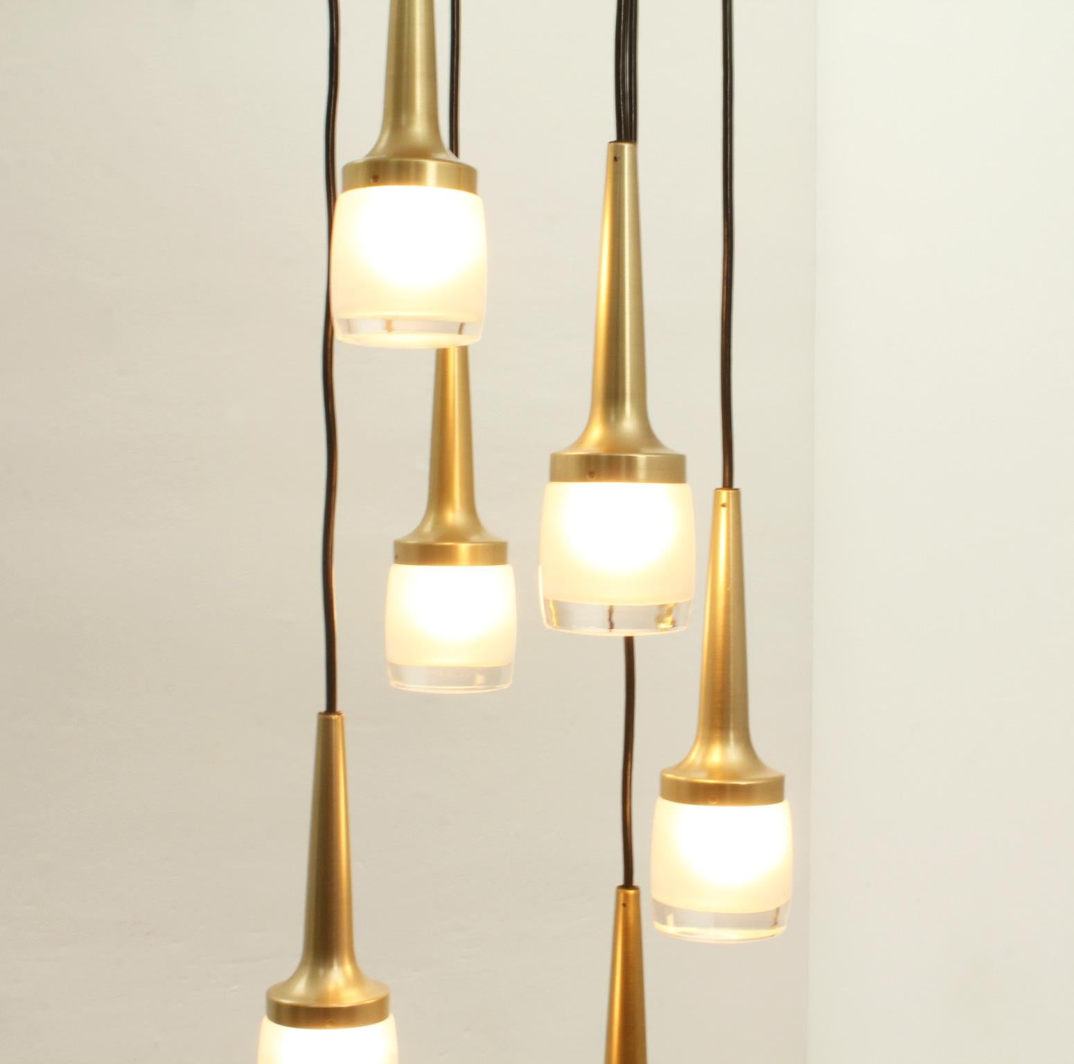 Grande lampadario a cascata a sei luci di Staff, Germania, anni '60 in vendita 5