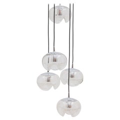 Large Cascade Glass Wave Chandelier by Peill & Putzler, 1960s