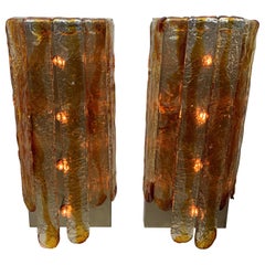 Large "Cascade" Mazzega Sconces by Carlo Nason for Mazzega in Murano Glass, 1970