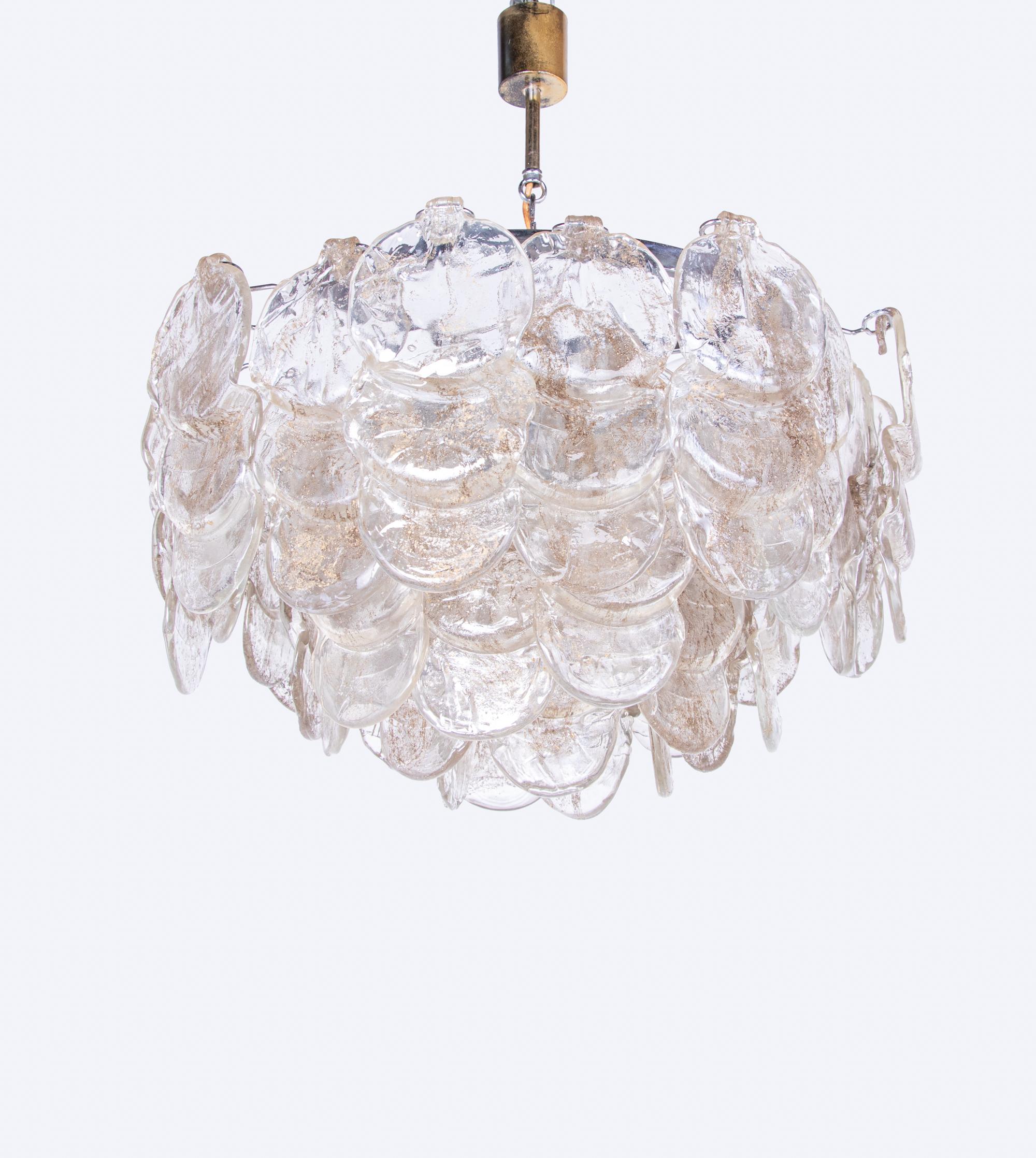 Large Cascading Amber Murano Glass Chandelier by Carlo Nason, Mazzega Italy 1960 5