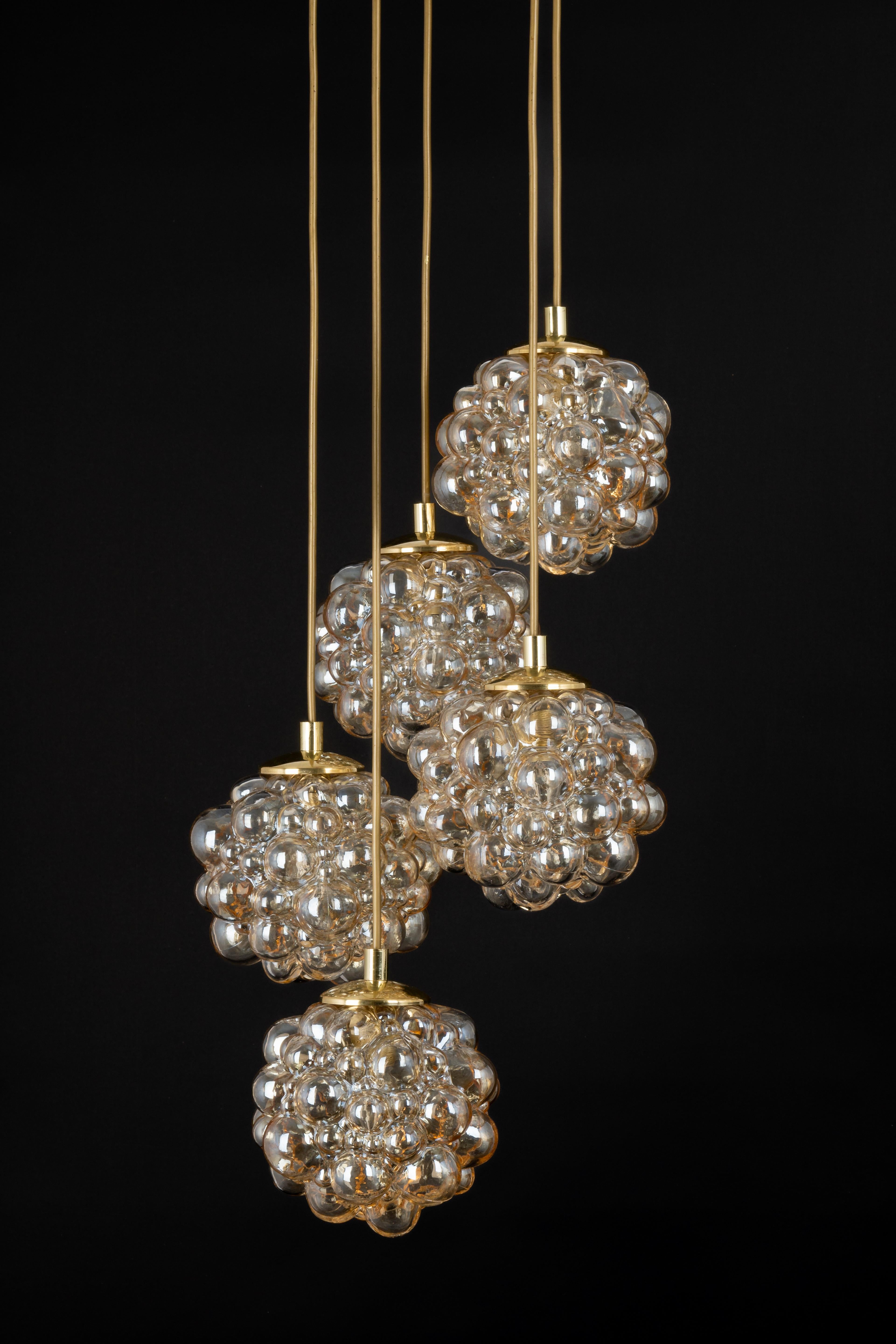 Large Cascading Chandelier Bubble Glass Limburg, Germany, 1970s For Sale 3